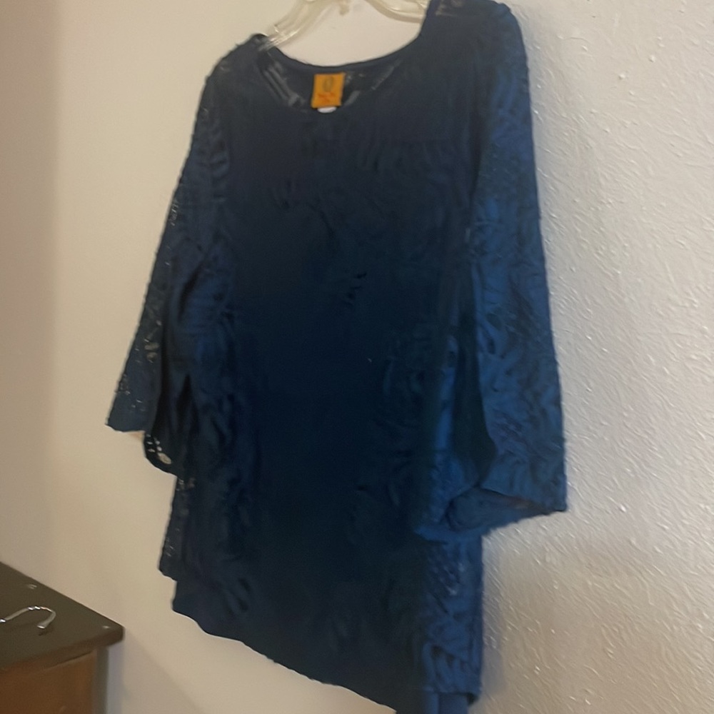 Ruby Rd. Blouse Size Pxl Petite Euc Blue - image 6